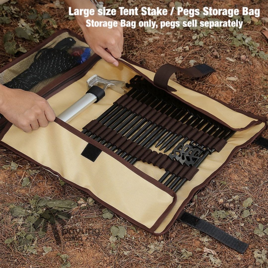 Campingmoon Cotton Canvas Tent Stakes Case Storage Bag