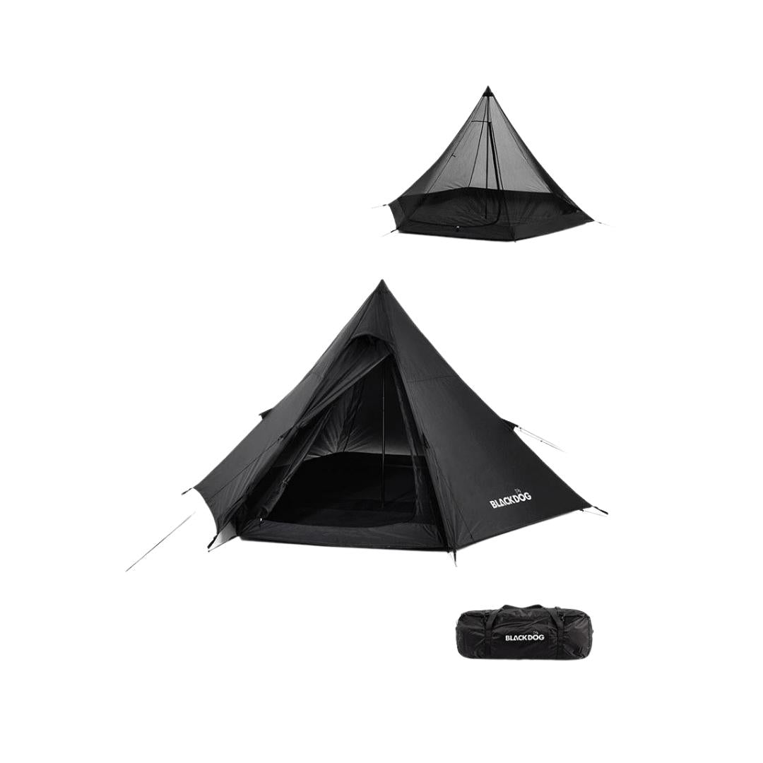 BlackDog Pyramid Tent - Silver Coated/Black(M)