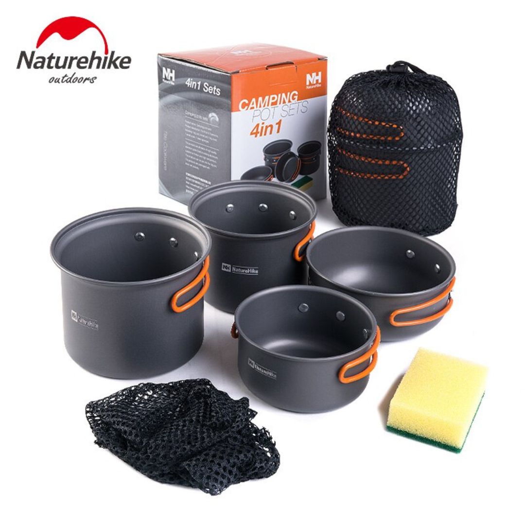 Naturehike NH15T401 G 4 Piece Hiking Camping Cookware ANBOT Outdoors Sdn Bhd