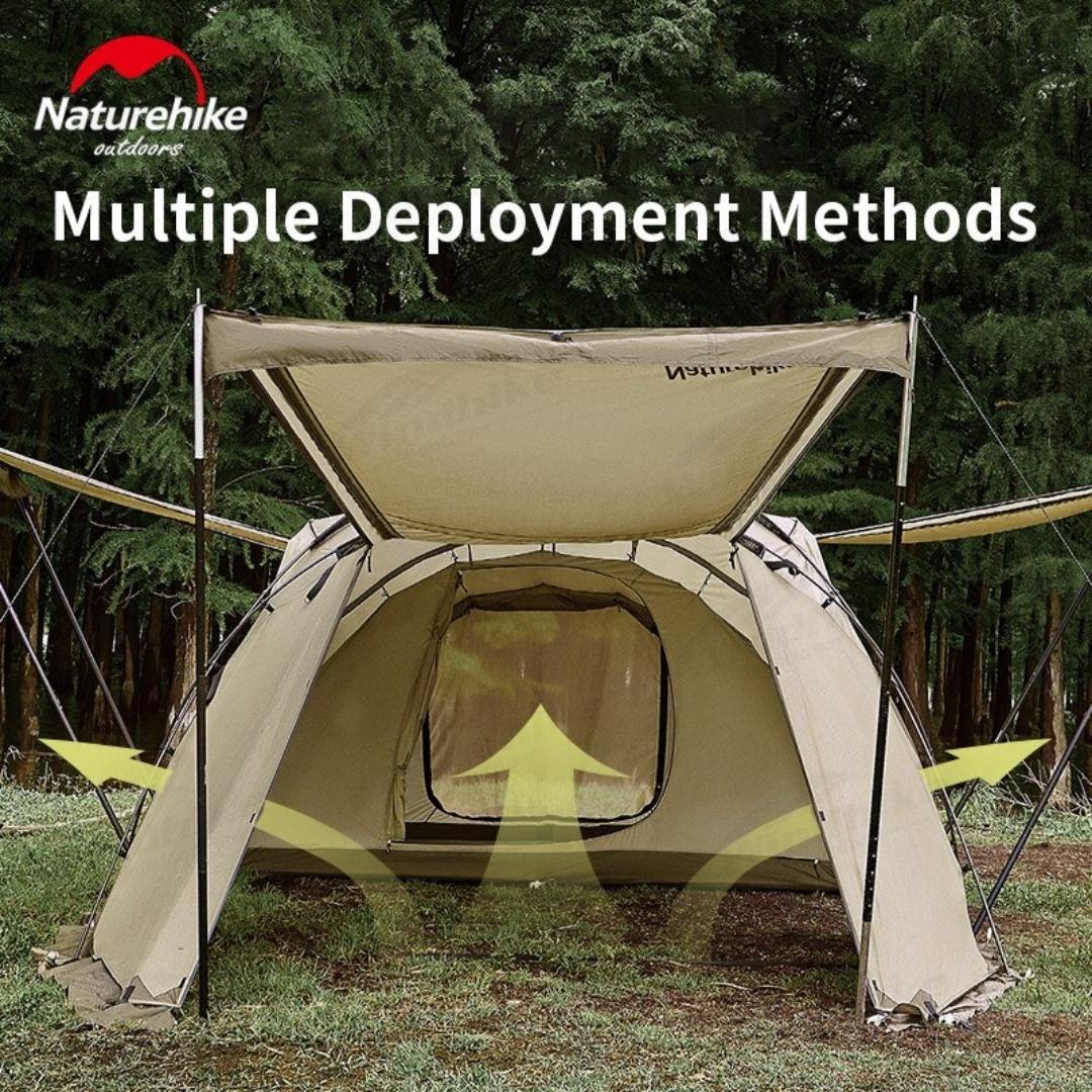 Naturehike  UPF50+ Aries Beta Tunnel Tent For 4-6 Man - Khaki