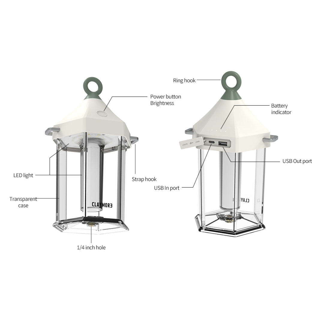 Claymore Cabin Rechargeable Lantern(Ivory)