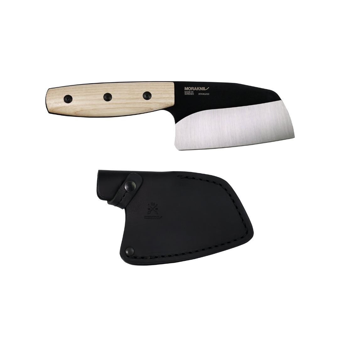 Morakniv Lok Black Blade - Ash Wood Handle - Leather Sheath - DLT Trading