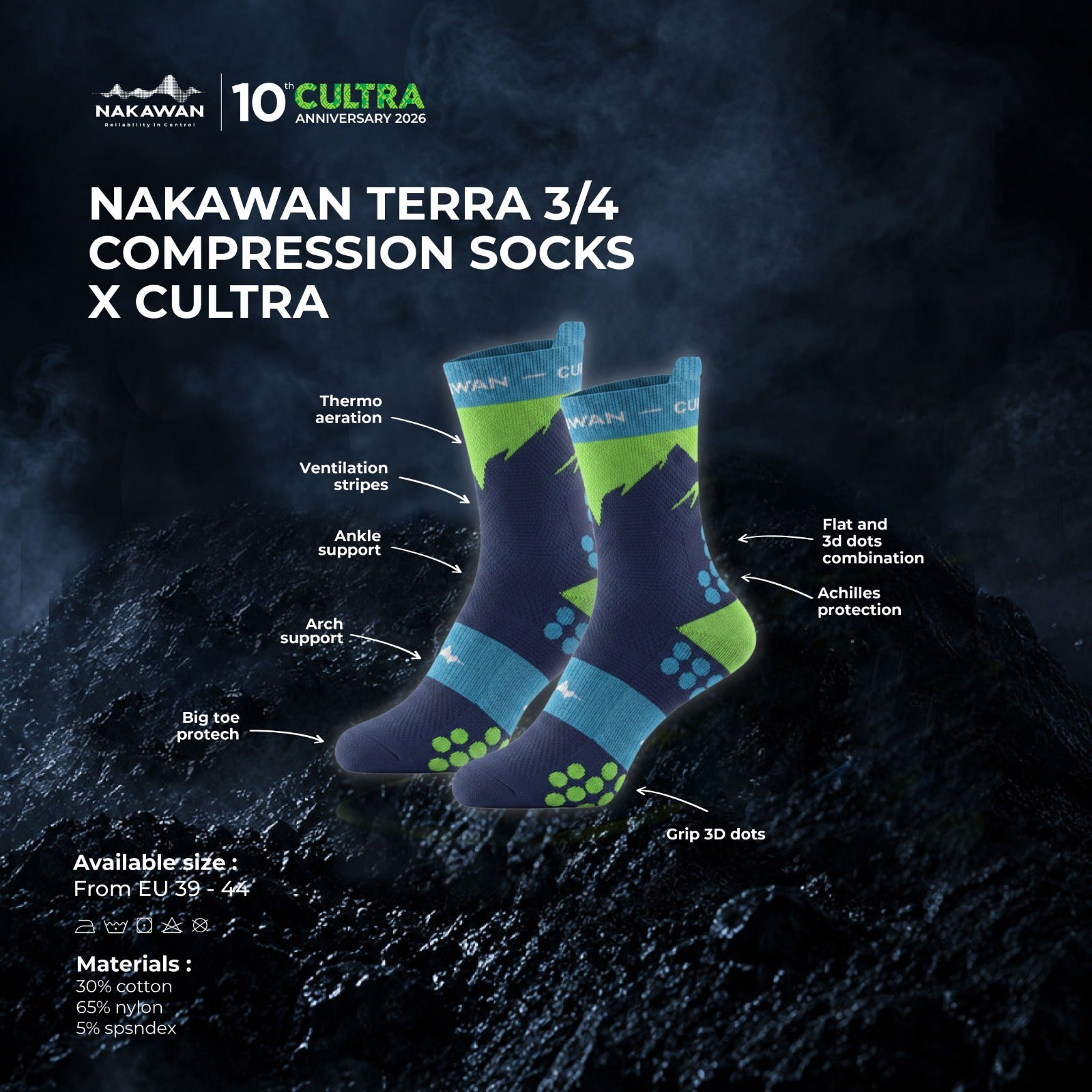 Nakawan x CULTRA Terra Quarter Socks