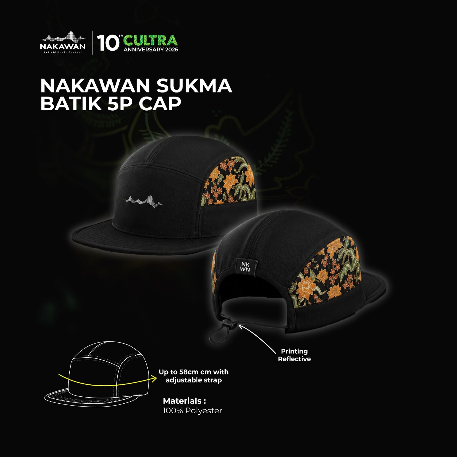 Nakawan SUKMA Batik 5P Cap (Black)