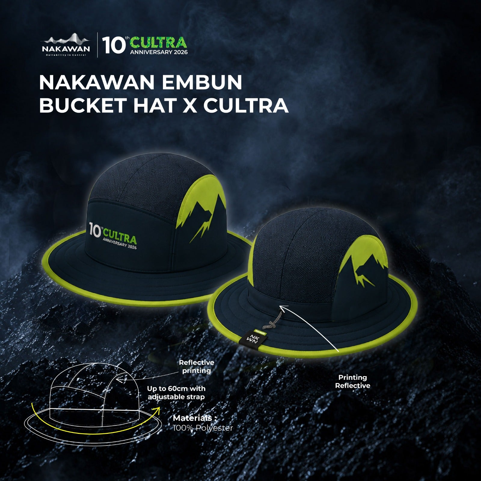 Nakawan EMBUN Bucket Hat x CULTRA  (Navy)