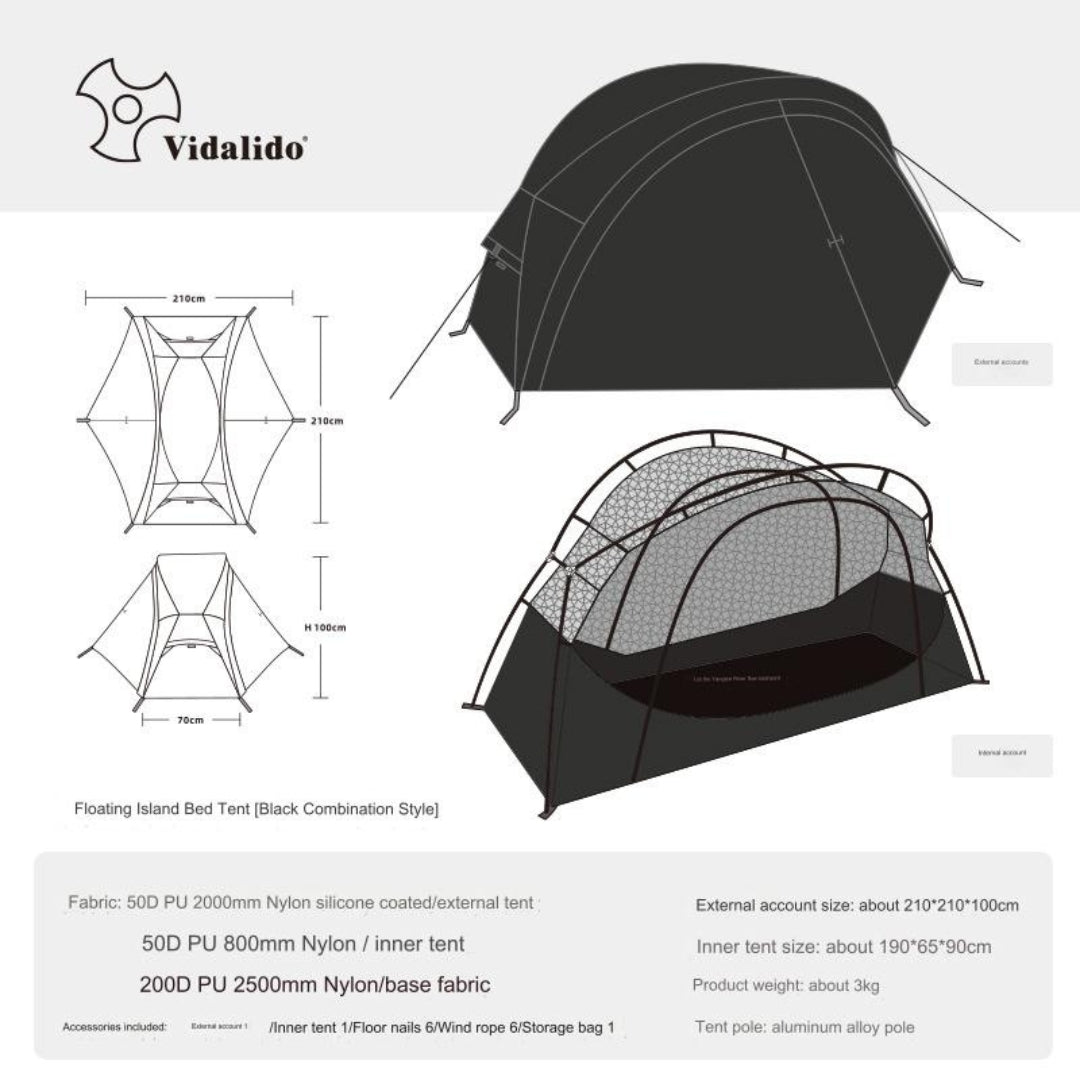 Vidalido Floating Tent Black