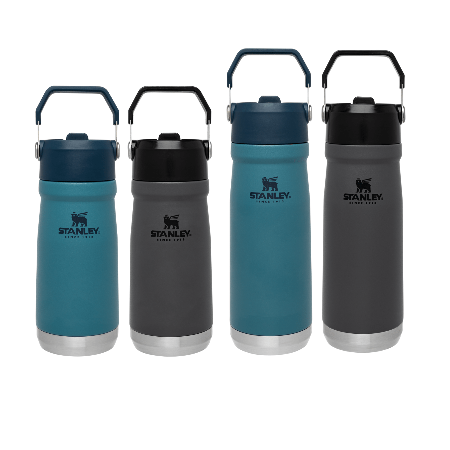 STANLEY 22 oz Lagoon Blue and Gray Insulated Stainless Steel Water Bottle  with Straw and Flip-Top Lid - Yahoo Shopping