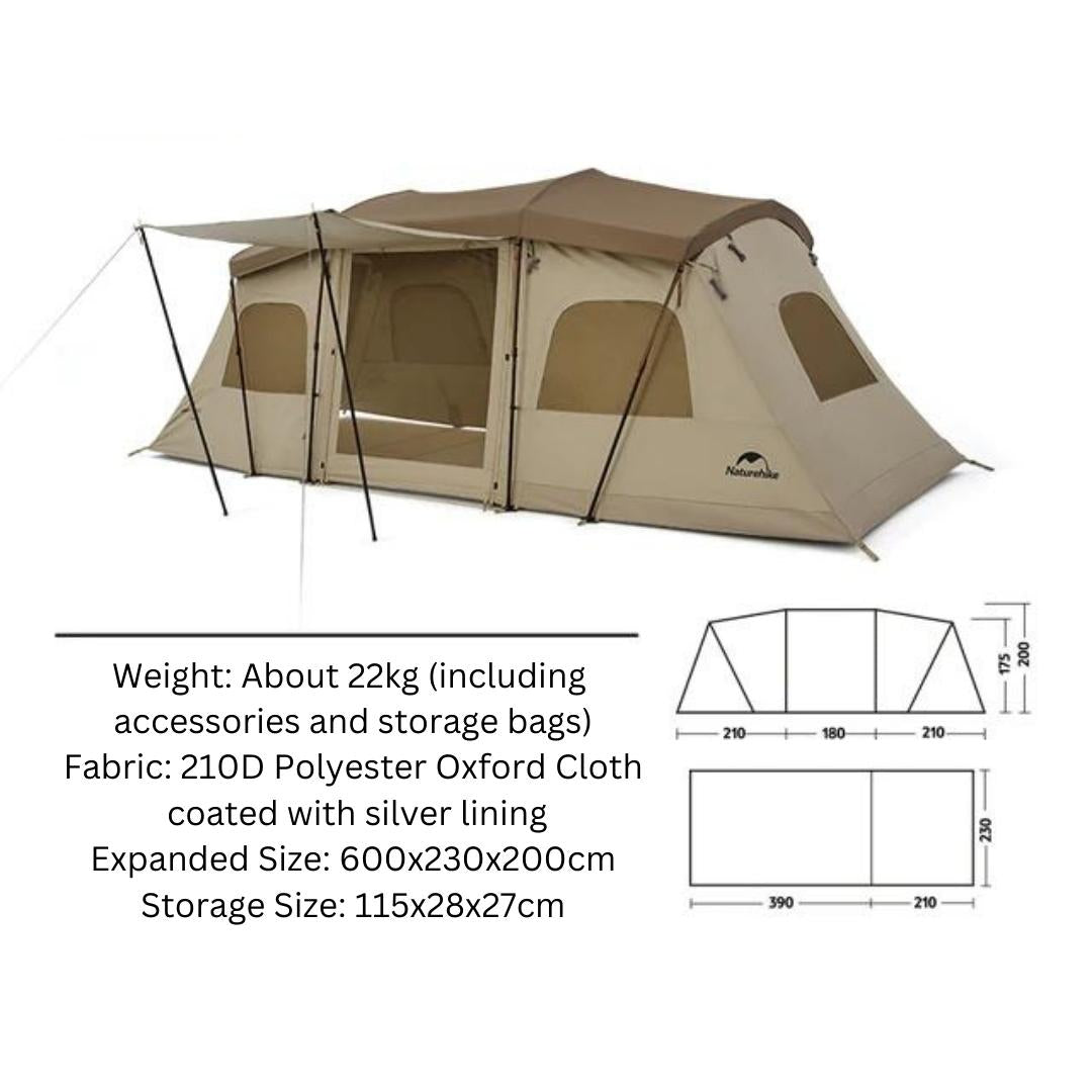 Naturehike CNH22ZP015 Cloud vessel fast tunnel tent - Khaki