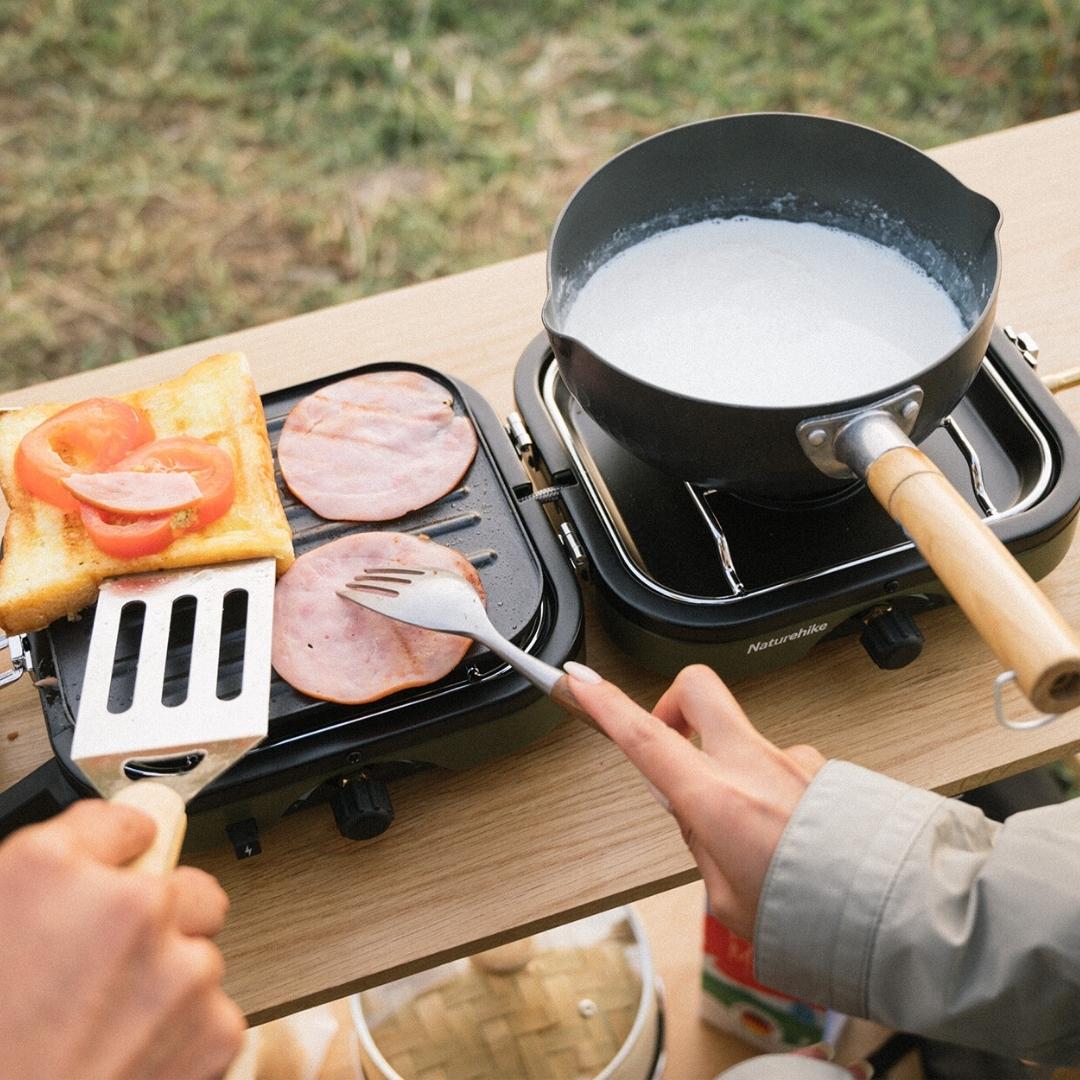 Naturehike NH22RJ003 Double Burner Folding Gas Stove - ARMY GREEN