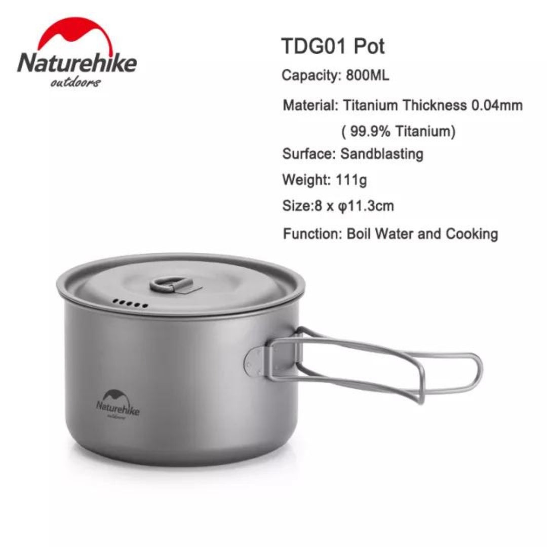 Naturehike TDG01 Outdoor Ti Pot Ti Color (800ML)