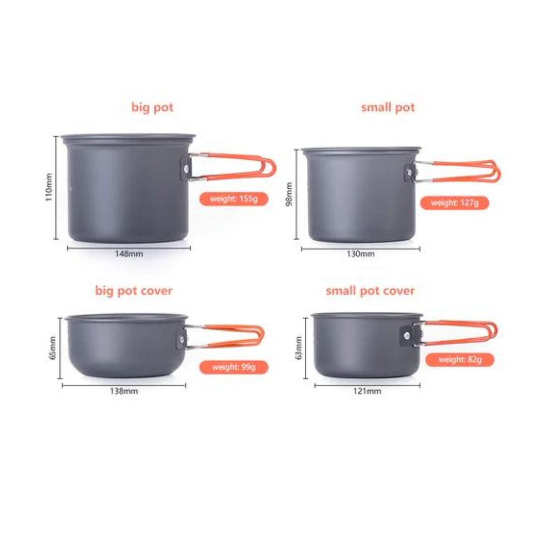 Naturehike NH15T401-G 4 Piece Hiking Camping Cookware