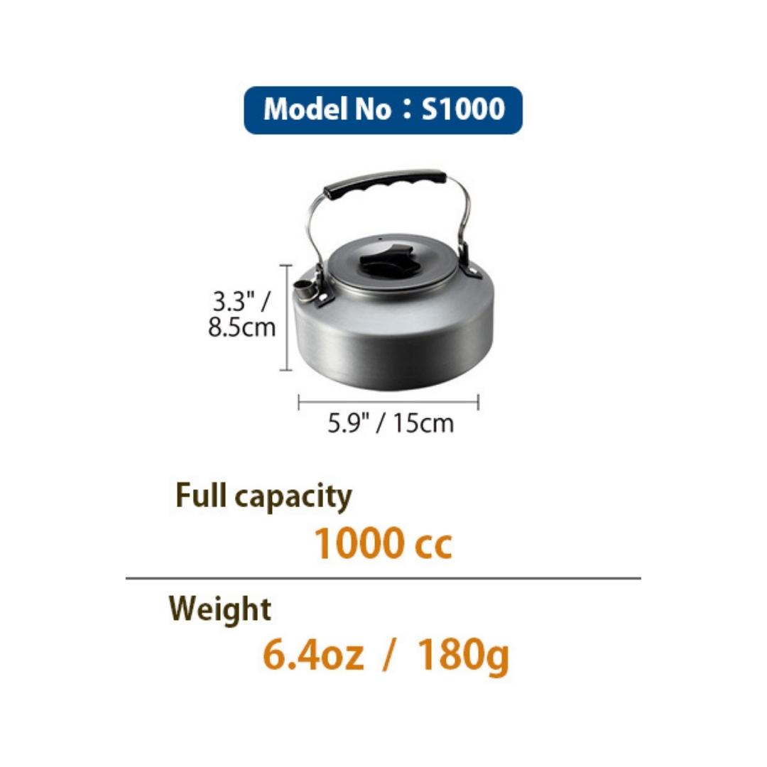 1L/1.5L Portable Ultra-Light Camping Kettle Coffee Tea Pot S1000,S1500 (1.5  Liter (S1500)) - campingmoon