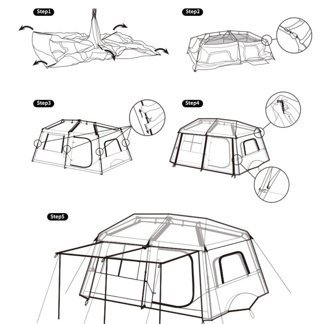 Naturehike Village 13 Tent for 5-8 man (with Hall Pole)