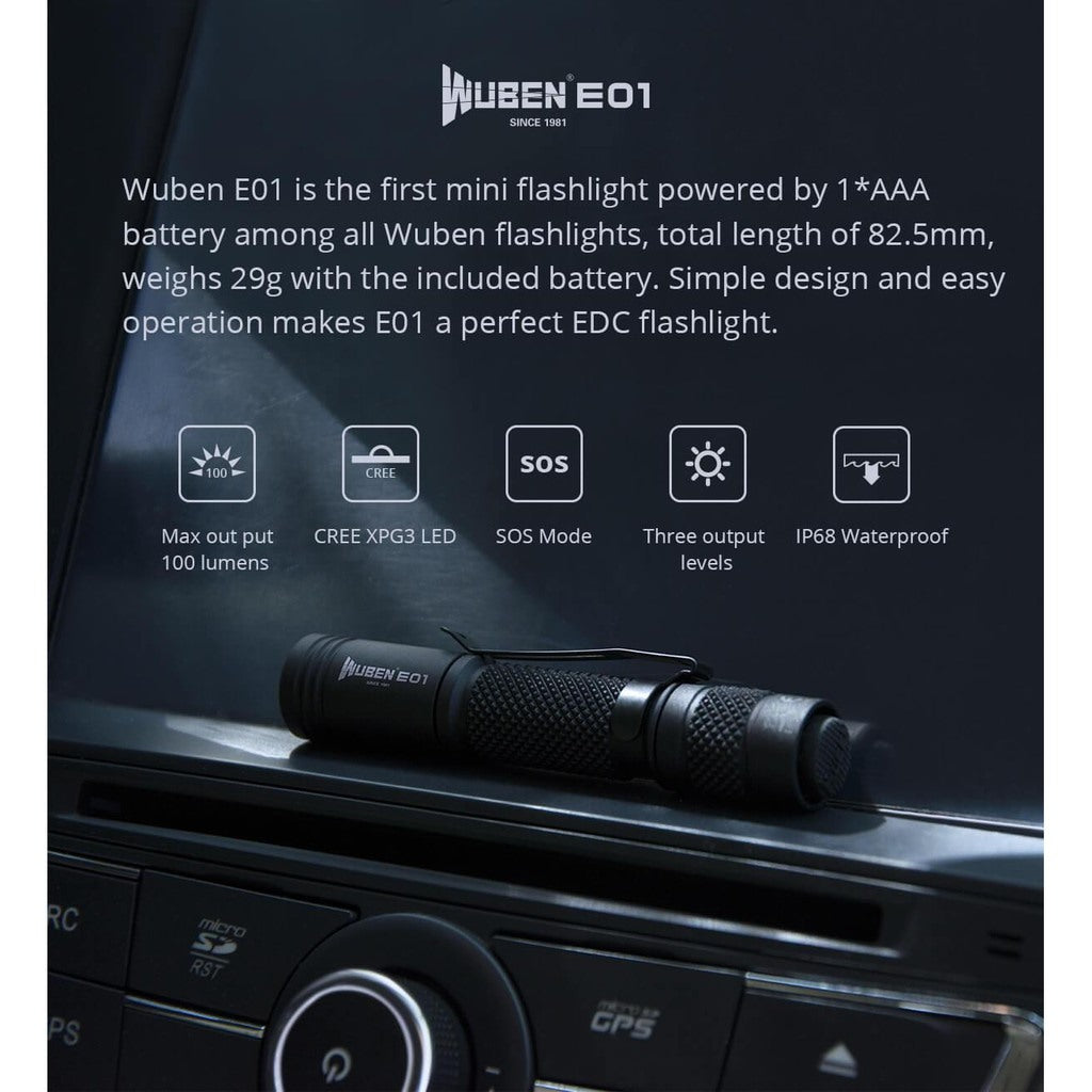 WUBEN E01 EDC 100 LUMENS KEYCHAIN FLASHLIGHT