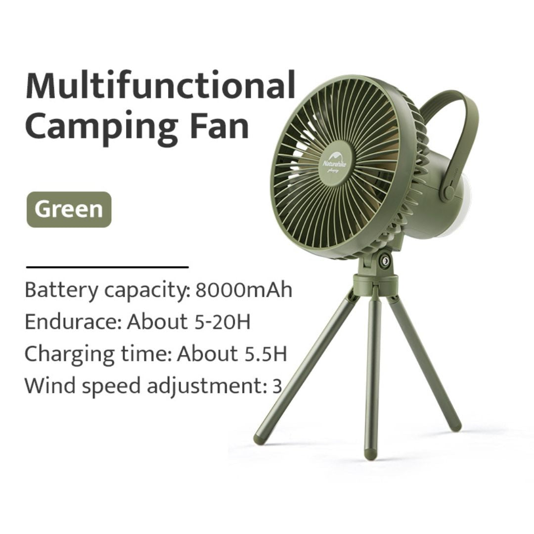 NatureHike NH22ZM001 Camping Fan with Magnetic Lamp