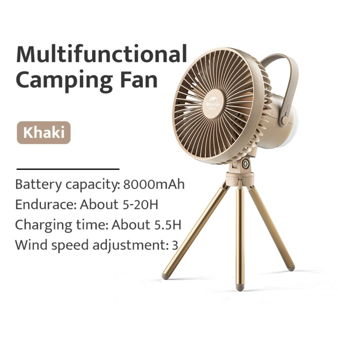 NatureHike NH22ZM001 Camping Fan with Magnetic Lamp